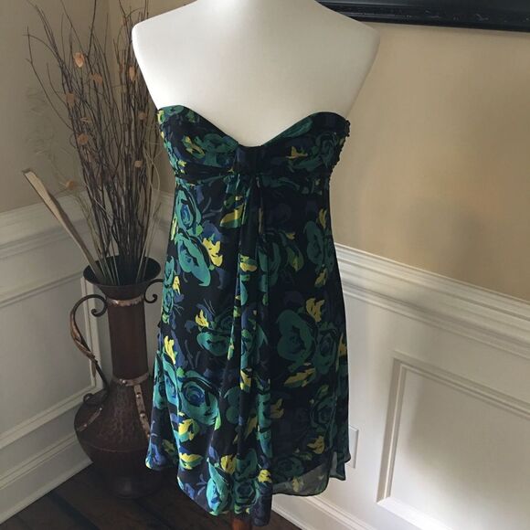 Betsey Johnson Strapless Silk Dress Sz 4 - Picture 1 of 7